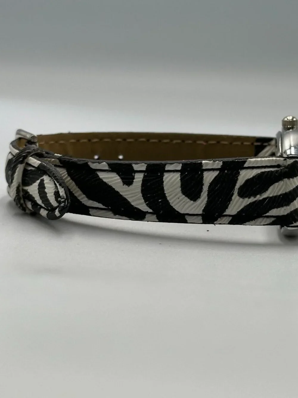3/$30 Zebra Watch Women Animal Print Black White Faux Leather Band 8”